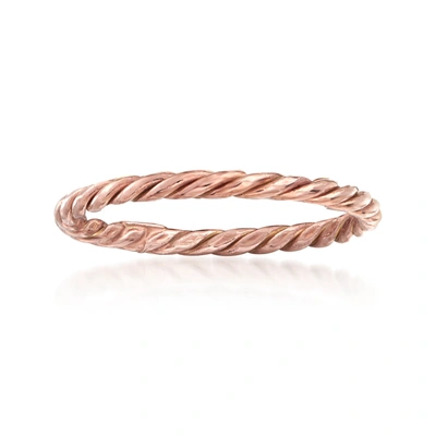 Ross-simons 18kt Rose Gold Rope Ring In Pink