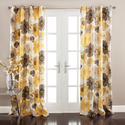 Lush Decor Leah Room Darkening Window Curtain Panels Set In Yellow