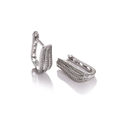 Sohi Silver-toned Contemporary Studs Earrings