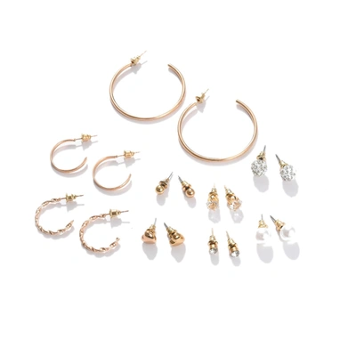 Sohi Gold-toned Contemporary Half Hoop Earrings In Silver