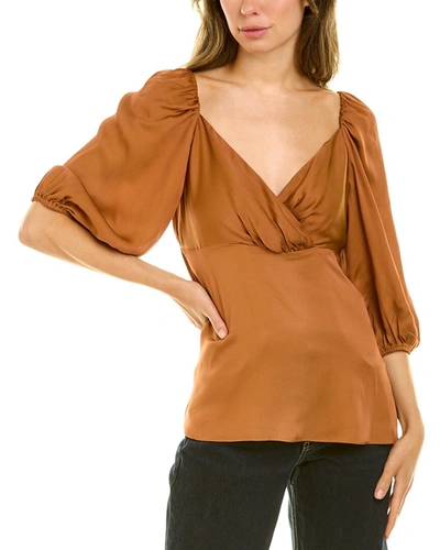 Trina Turk Impressives Silk-blend Top In Brown