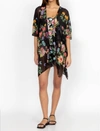 JOHNNY WAS BUTTERFLY COVER UP KIMONO IN BLACK MULTI