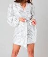 BUDDYLOVE ADELINE STARLET WRAP DRESS IN WHITE/SILVER