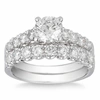 Pompeii3 3 1/2 Ct Diamond Engagement Wedding Ring Set White Gold In Multi