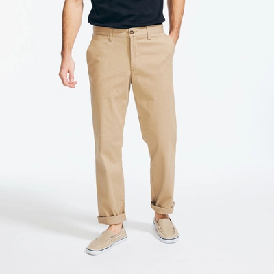 Nautica Mens Classic Fit Wrinkle-resistant Deck Pant In Brown