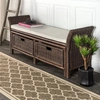 Happimess Tropic 52" 2 Drawer Wicker Storage Bench Wih Linen Cushion