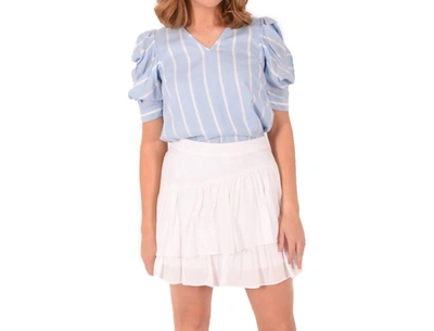 Emily Mccarthy Tiered Mini Skirt In Bright White