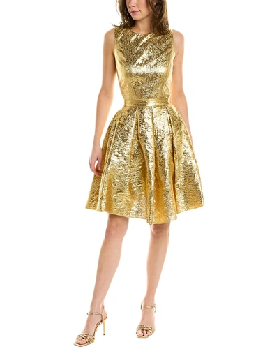 Carolina Herrera 2pc Cocktail Dress In Gold
