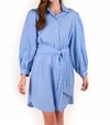 Emily Mccarthy Oxford Dress In Chambray In Blue