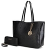 Mkf Collection By Mia K Sadie Oversize Tote & Wallet Set In Black