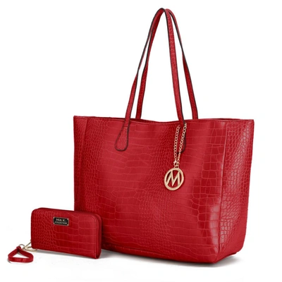Mkf Collection By Mia K Sadie Oversize Tote & Wallet Set In Red