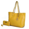 Mkf Collection By Mia K Sadie Oversize Tote & Wallet Set In Yellow