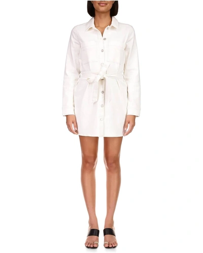 Sanctuary The Utility Long Sleeve Shirtdress In White