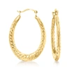 Ross-simons 14kt Yellow Gold Twisted Oval Hoop Earrings In Gold