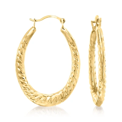 Ross-simons 14kt Yellow Gold Twisted Oval Hoop Earrings