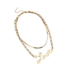 Sohi Pack Of 2 Gold Plated Love Printed Necklace In Gold
