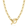 Rs Pure Ross-simons Italian 14kt Yellow Gold Paper Clip Link Toggle Necklace In White