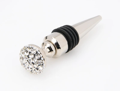 Classic Touch Decor Stainless Steel Bottle Stopper With Diamond Top