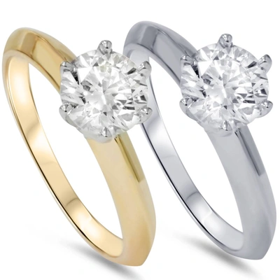 Pompeii3 1.00ct Igi Certified Diamond Solitaire Engagement Ring 14k White And Yellow Gold In Multi