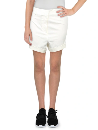 Danielle Bernstein Womens Cuffed High-cut Shorts In White