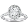 Pompeii3 1 3/4ct Oval Diamond Double Halo Engagement Ring 14k White Gold In Multi