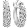 Pompeii3 1/4ct Small Diamond Hoops In 10k White Gold 1/2" Tall In Multi