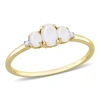 Mimi & Max 2/5 Ct Tgw Opal And Diamond Accent 3-stone Ring In 10k Yellow Gold In White