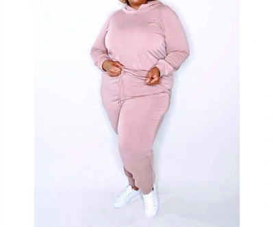 Emerald Collection Casual Jogger Set In Mauve In Pink