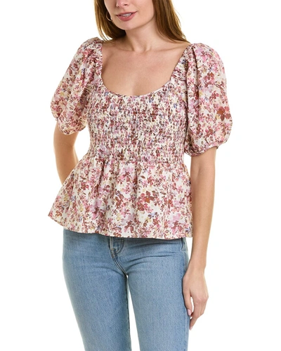 AUGUSTE ANASTASIA LINEN-BLEND BLOUSE