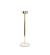 CLASSIC TOUCH DECOR GOLD TAPER CANDLE HOLDER ON MARBLE BASE - 14"H