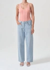 Agolde Elna Corset-seam Bodysuit In Pink