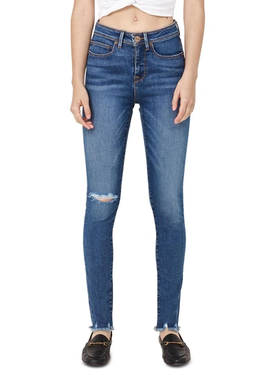 Jaen Ashley Womens High Rise Destroyed Skinny Jeans In Blue