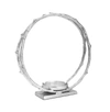 CLASSIC TOUCH DECOR SILVER CIRCLE HURRICANE CANDLE HOLDER