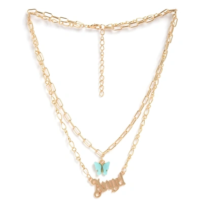 Sohi Pack Of 2 Gold Plated Designer Chain In Blue