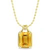Mimi & Max Womens 10 3/4ct Tgw Octagon-cut Citrine And White Topaz Solitaire Necklace In Yellow Silver In Orange