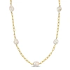 Mimi & Max 12-14 Mm Cultured Freshwater Coin Pearl Station Chain Necklace In 18k Yellow Gold Plated Sterling Si In White
