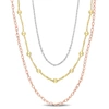 Mimi & Max Chain Necklace In 3-tone 18k Gold Plated Sterling Silver, 19 In In White