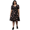 Instafab Plus Women Printed Knee-length Dress In Multi