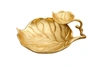 Classic Touch Decor 2 Tier Gold Relish Dish With Leaf Vein Design