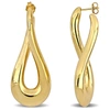 Mimi & Max 55 Mm Oval Twist Hoop Earrings In Yellow Plated Sterling Silver In Gold