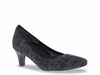 Ros Hommerson Kitty Dress Shoes - Wide Width In Black Glitter Stretch Fabric In Black