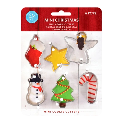R & M International 6 Piece Mini Christmas Cookie Cutter Set In Silver