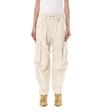 Isabel Marant Cargo Trousers Gold-tone Stud Embellishment In Beige