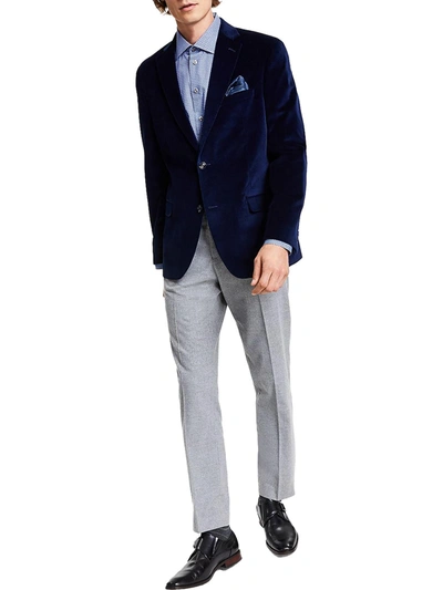 Alfani Mens Dressy Velvet Two-button Blazer In Blue