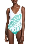 Laundry By Shelli Segal Arizona One Piece Swimsuit In Spearmint In Green