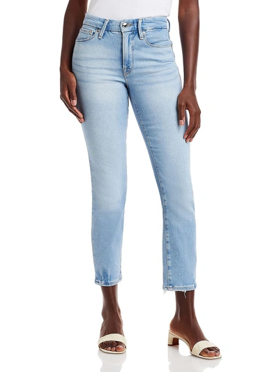 Good American Good Legs Womens Straight Leg High Waist Cigarette Jeans In Blue