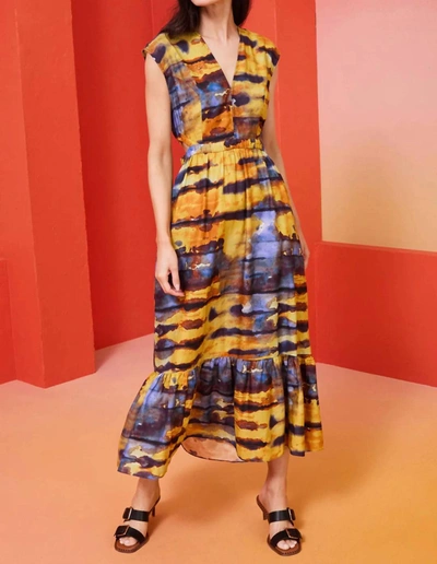 Marie Oliver Simone Dress In Tuscan Sunset In Multi