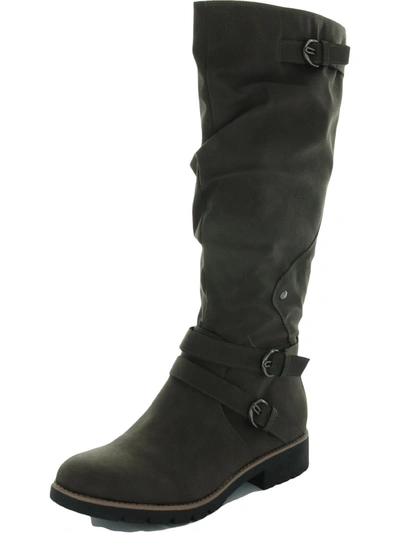 Sun + Stone Brinley Womens Faux Leather Tall Knee-high Boots In Green