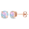 Mimi & Max 1 4/5 Ct Tgw Blue Ethiopian Opal Stud Earrings In 10k Rose Gold In Multi