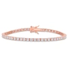 Mimi & Max 5 1/10 Ct Dew Created Moissanite Tennis Bracelet In Rose Gold Plated Sterling Silver In White